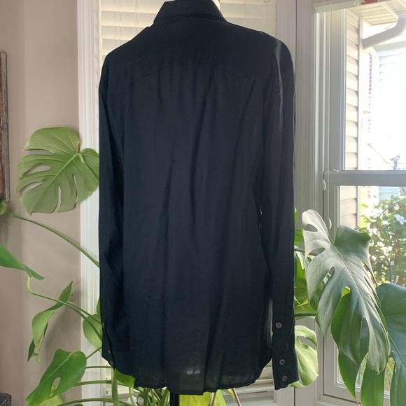 Frye Lightweight Button Up Western Rodeo Sheer Women’s Black Long Sleeve Medium - Picture 2 of 13
